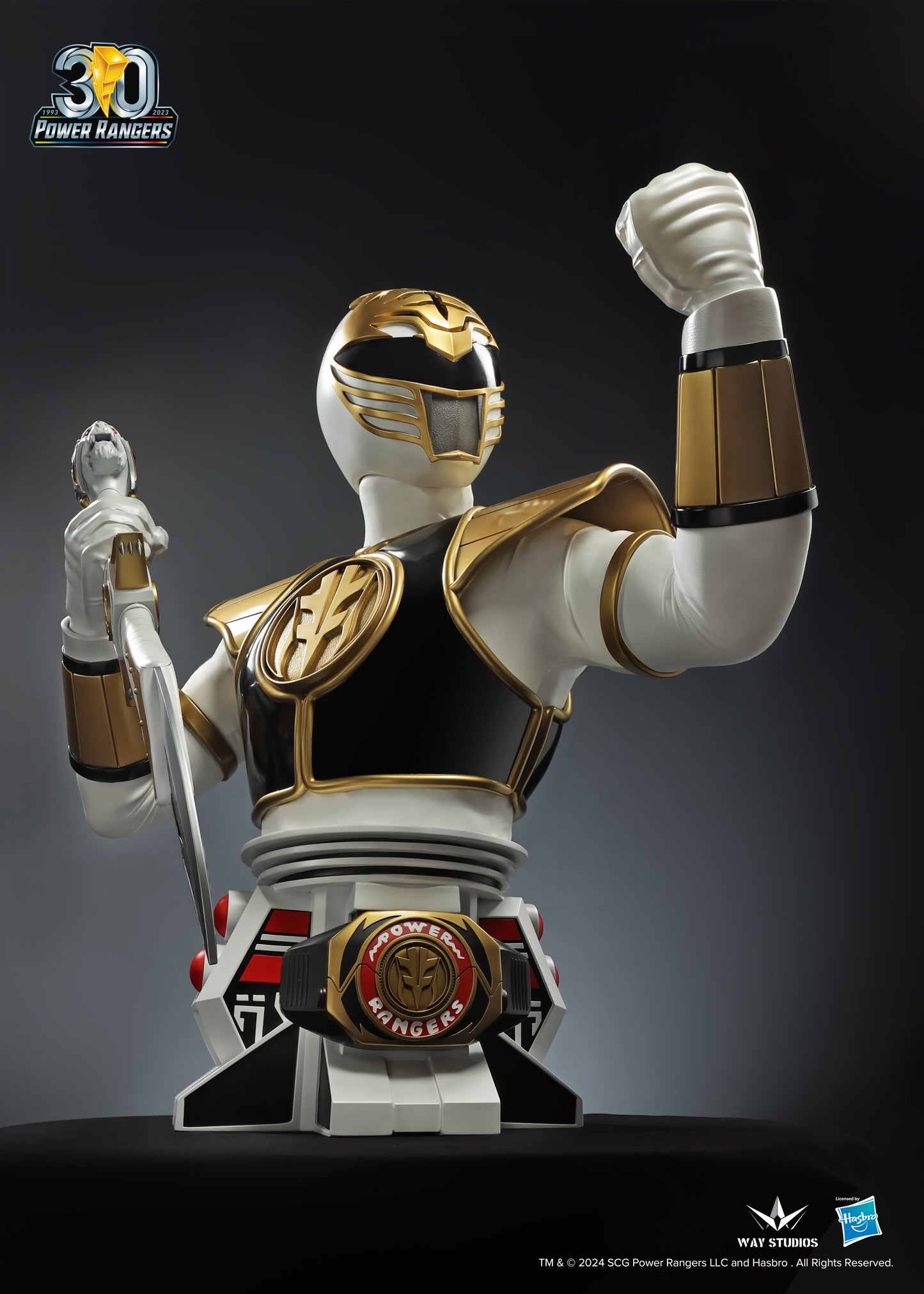 WAYSTUDIOS POWER RANGERS SERIES WHITE RANGER LIFE SIZE BUST