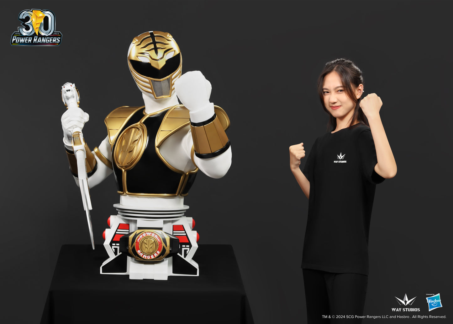 WAYSTUDIOS POWER RANGERS SERIES WHITE RANGER LIFE SIZE BUST