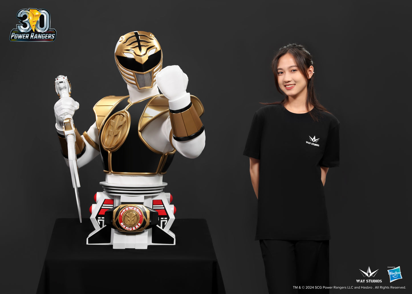 WAYSTUDIOS POWER RANGERS SERIES WHITE RANGER LIFE SIZE BUST