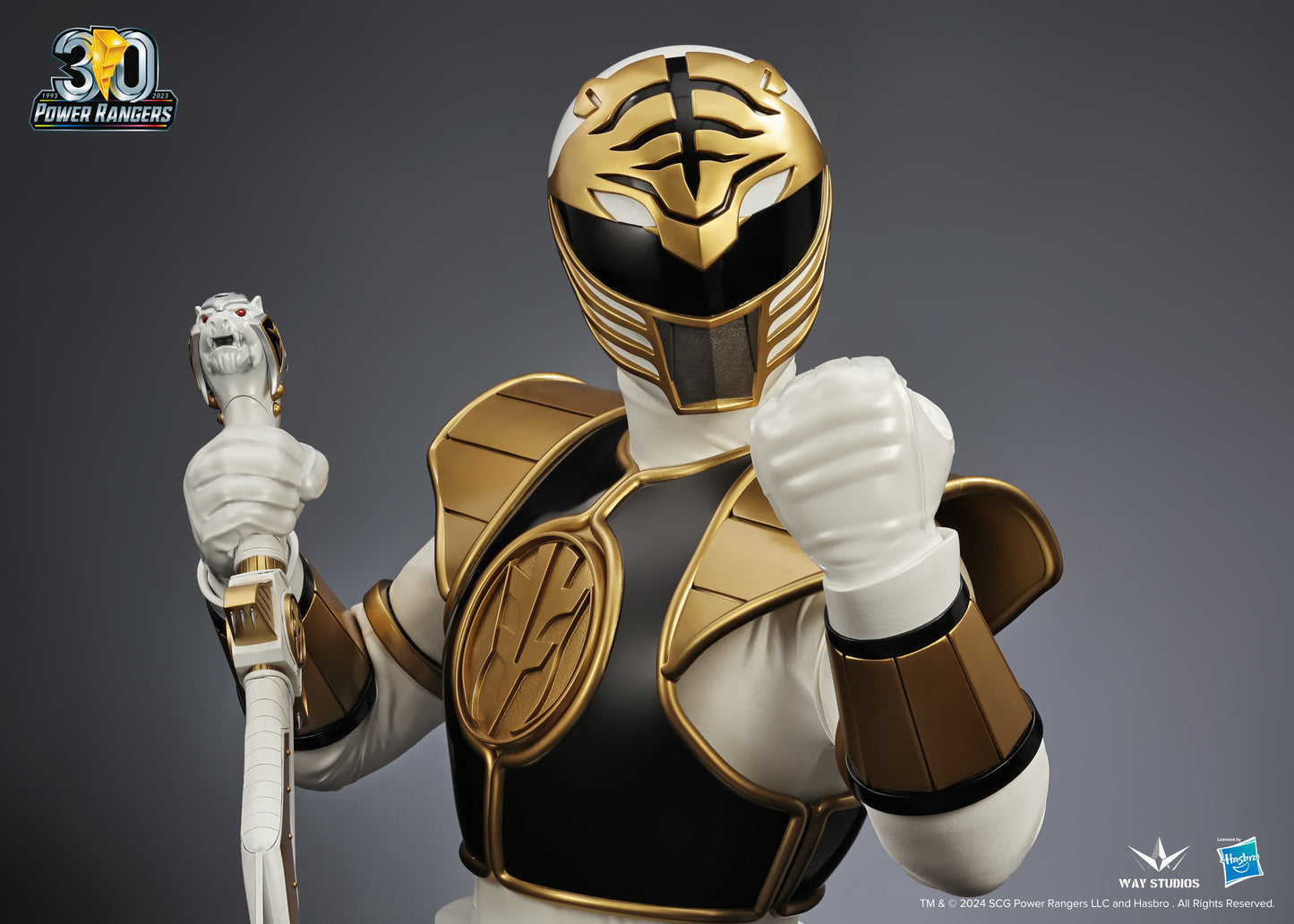 WAYSTUDIOS POWER RANGERS SERIES WHITE RANGER LIFE SIZE BUST