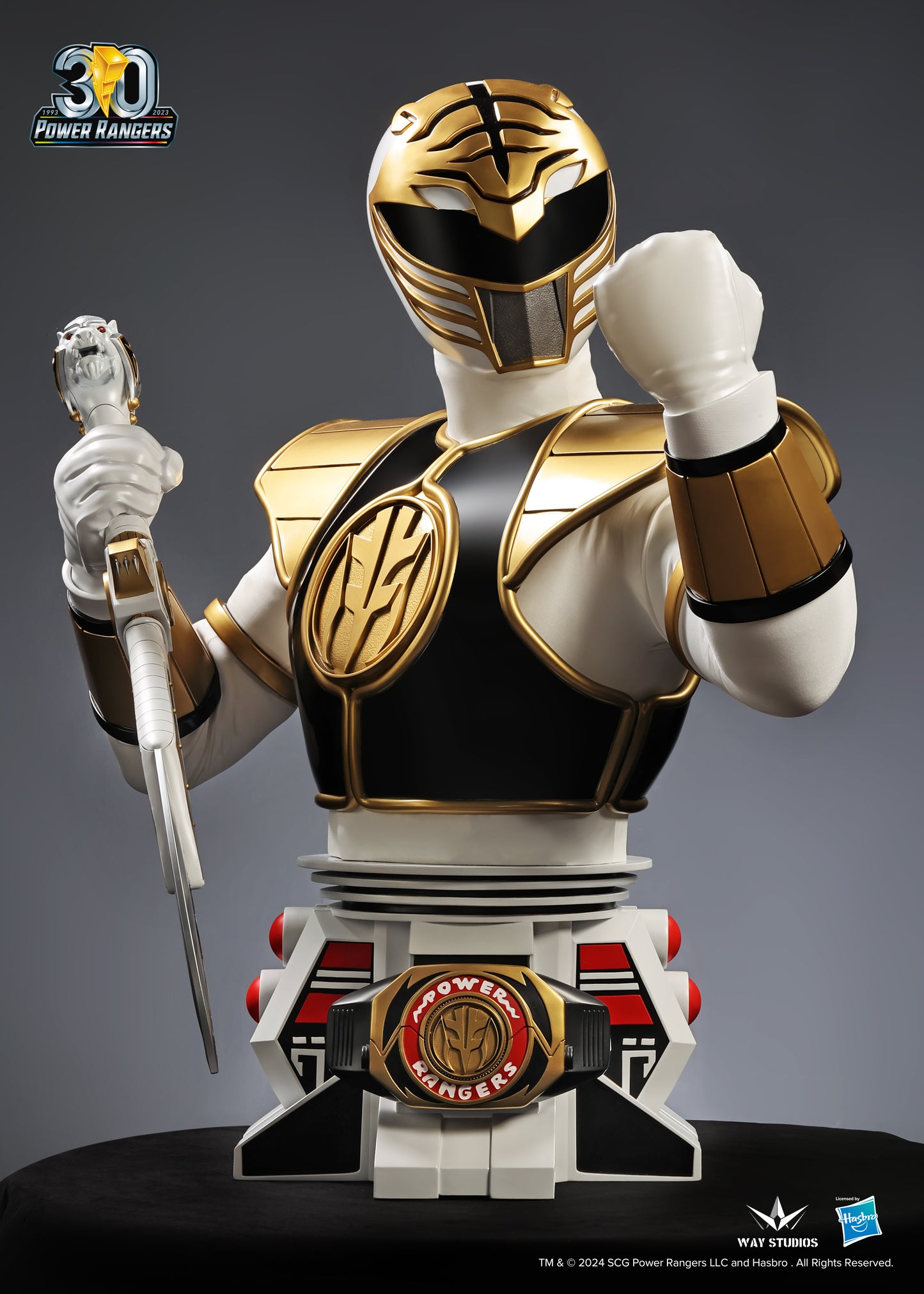 WAYSTUDIOS POWER RANGERS SERIES WHITE RANGER LIFE SIZE BUST