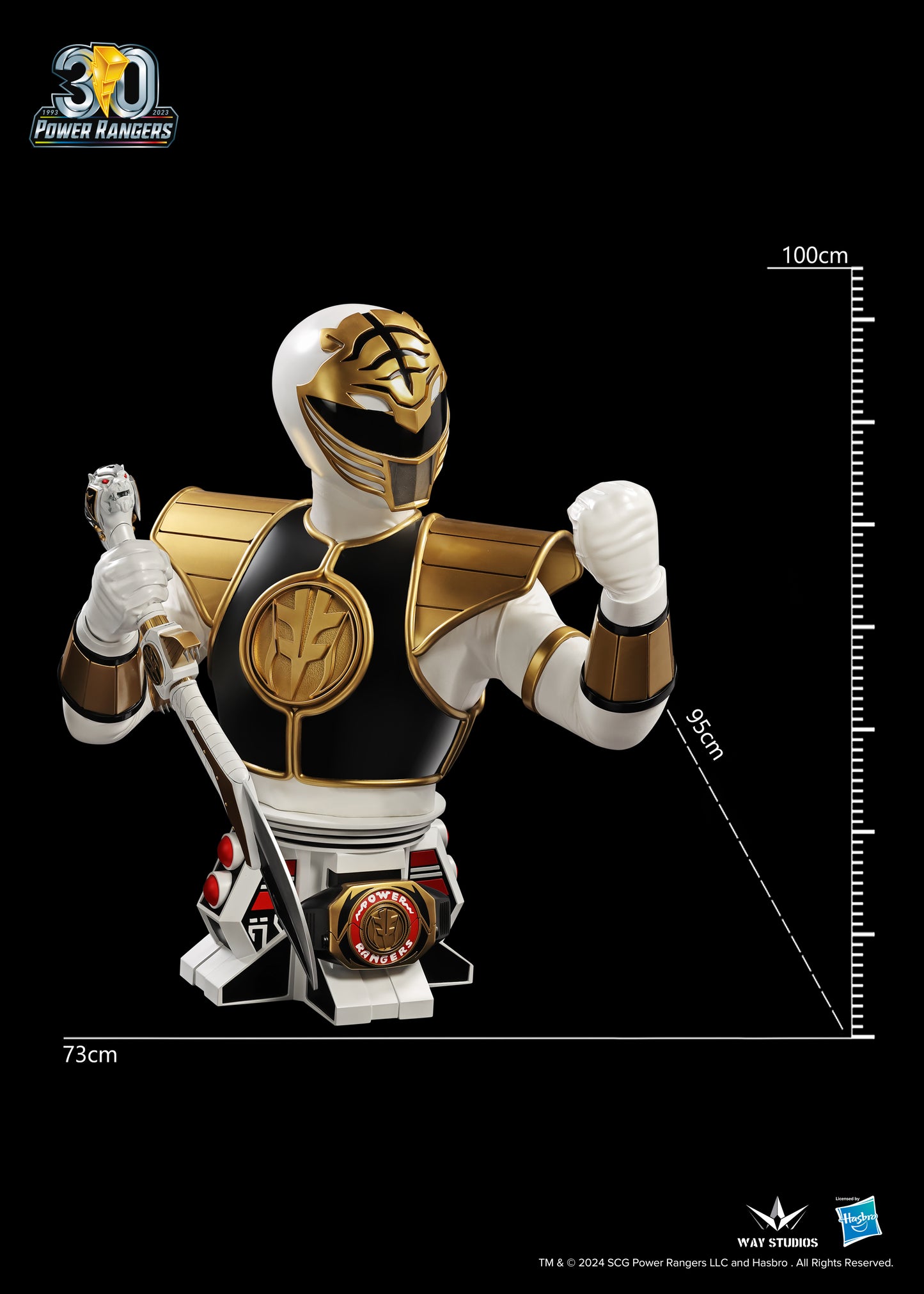 WAYSTUDIOS POWER RANGERS SERIES WHITE RANGER LIFE SIZE BUST