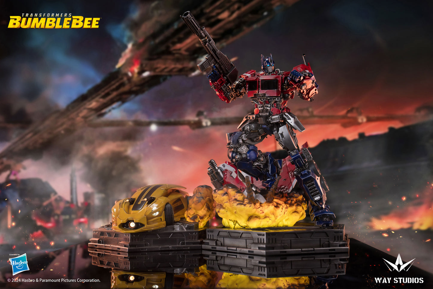 MINI STATUE OPTIMUS PRIME & BUMBLEBEE (TF6)